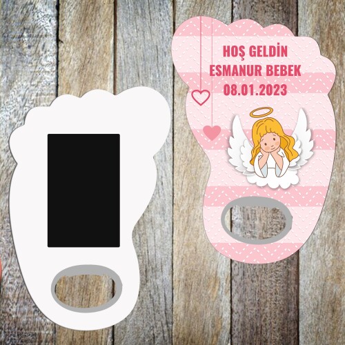 Melek Kanadı Temalı Bebek Ayağı Magnet Açacak