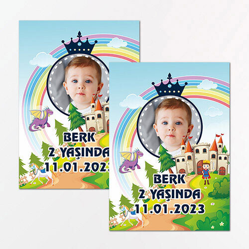 Prens Tasarım Dikdörtgen Parti Etiketi