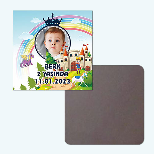 Prens Tasarım Kare Resimli Magnet