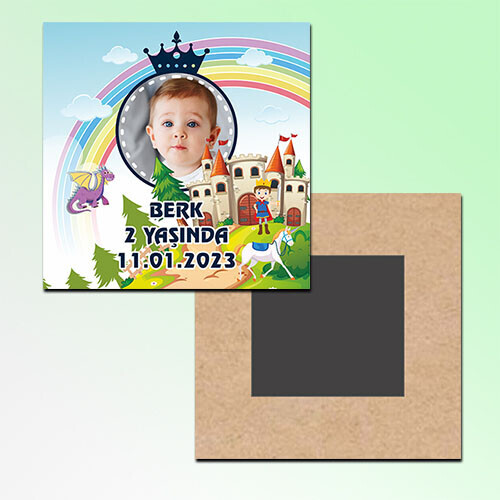 Prens Tasarım Kare Ahşap Magnet