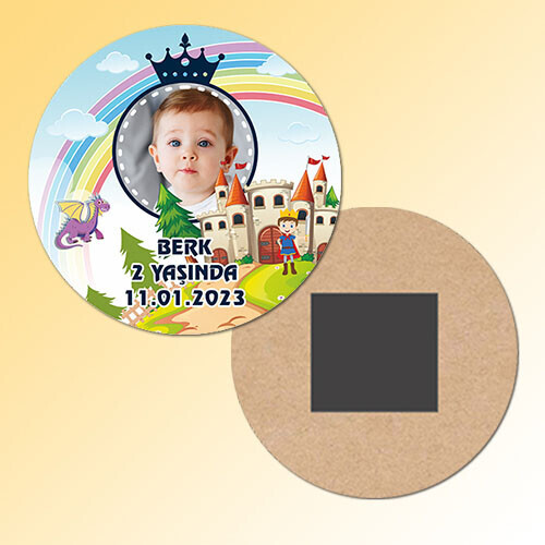 Prens Tasarım Daire Ahşap Magnet