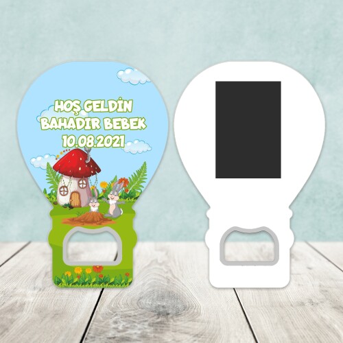 Sevimli Tavşan Açacaklı Balon Magnet
