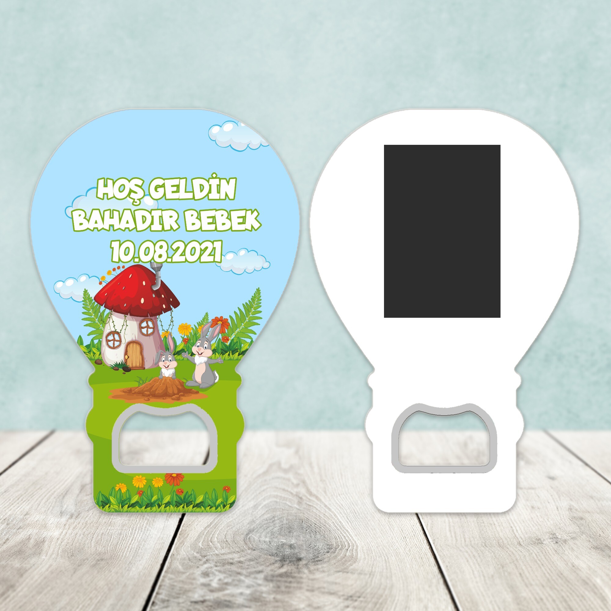 Sevimli Tavşan Açacaklı Balon Magnet