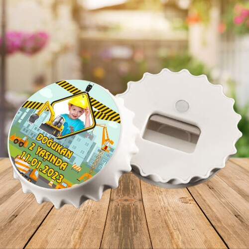 İş Makinaları Tasarımlı Kapak Magnet Açacak