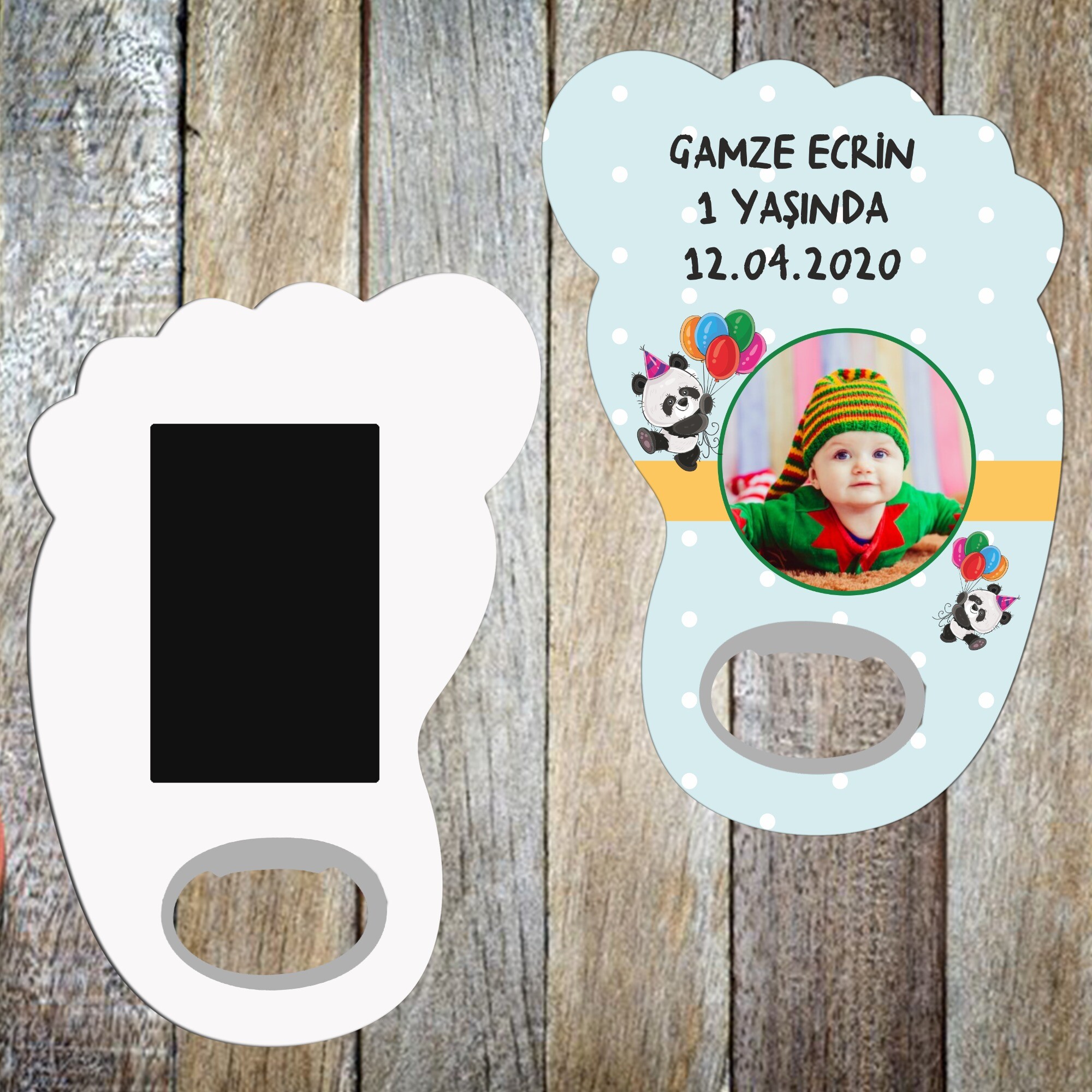 Panda Temalı Ayak Şeklinde Magnet Açacak