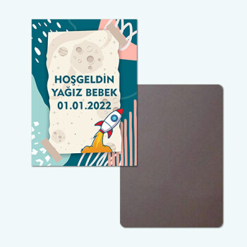 Roket Temalı Bebek Magneti