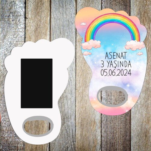 Gökkuşağı Temalı Bebek Ayağı Magnet Açacak