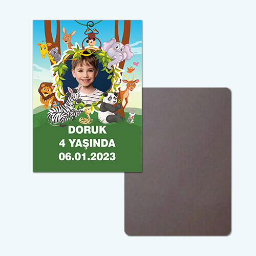 Safari Temalı Doğum Günü Magneti