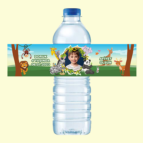 Safari Temalı 500ML Su Sargısı Etiketi