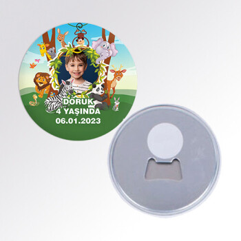 Safari Temalı Açacaklı Buton Magnet