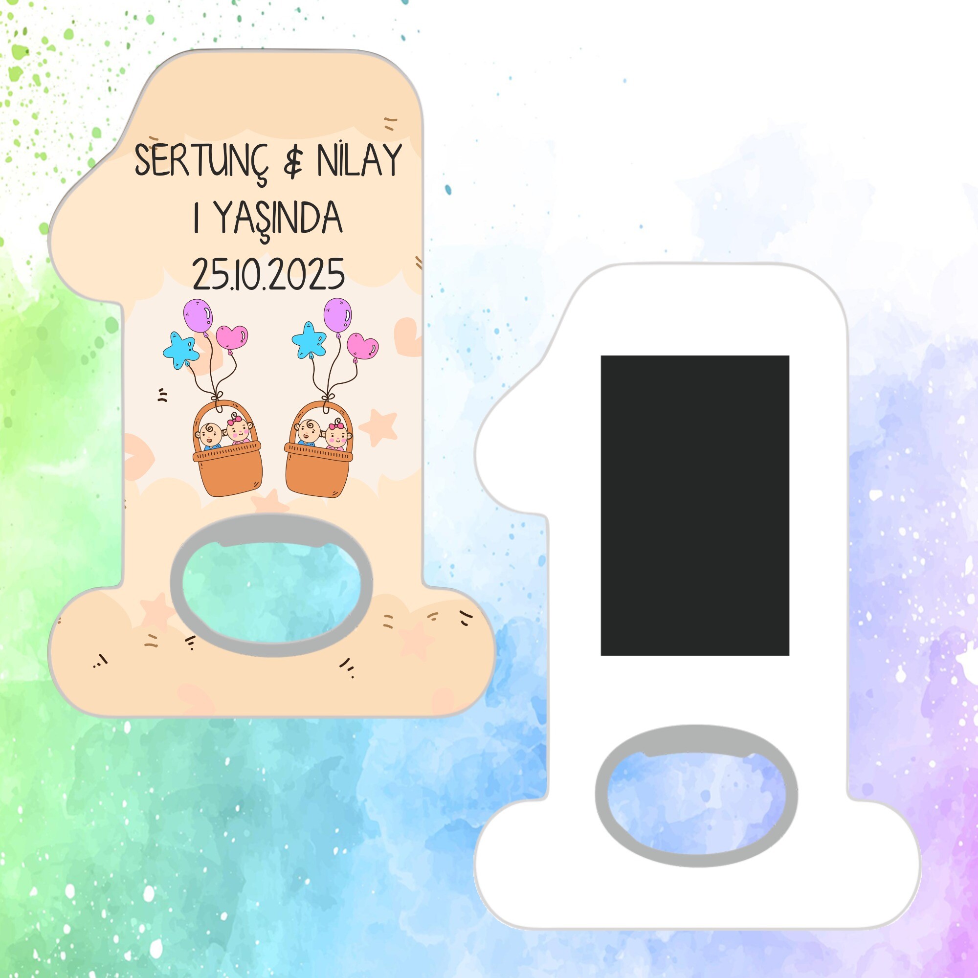 İkiz Bebek Açacaklı 1 Yaş Magnet