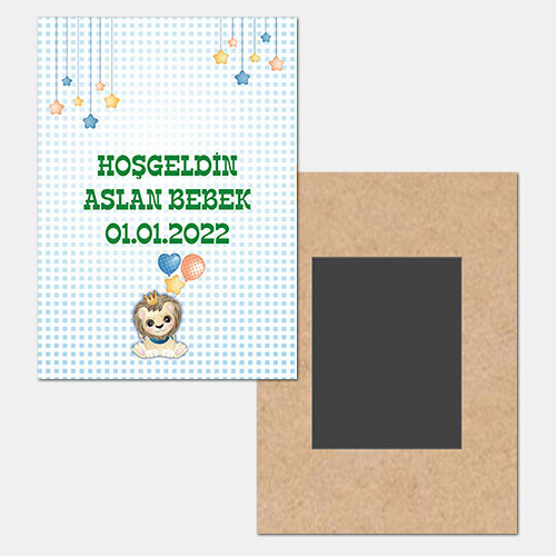Sevimli Aslan Ahşap Hediye Magnet