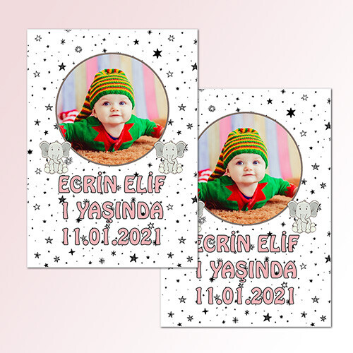 Sevimli Filli Dikdörtgen Parti Etiketi