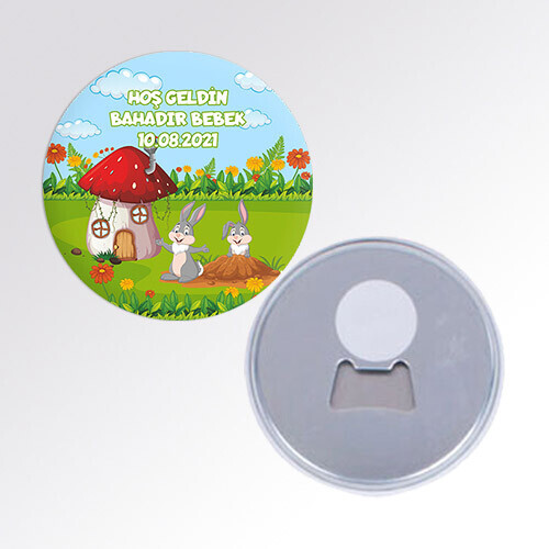 Sevimli Tavşan Buton Magnet Açacak