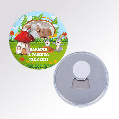 Sevimli Tavşan Açacaklı Buton Magnet