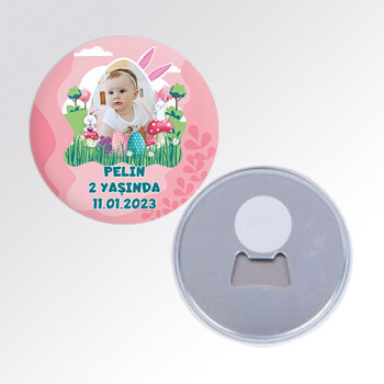 Tavşan Kız Temalı Açacaklı Buton Magnet