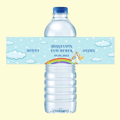 Unicornlu Küçük Su Etiketi 500ML