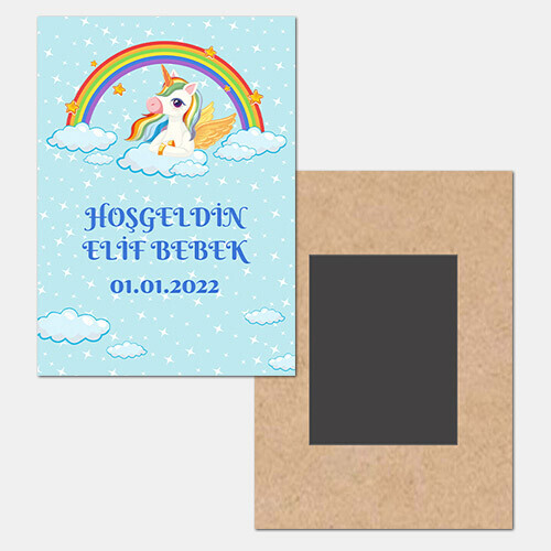 Unicornlu Ahşap Hediye Magnet