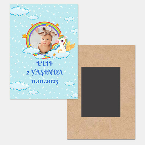 Unicornlu Ahşap Buzdolabı Magneti
