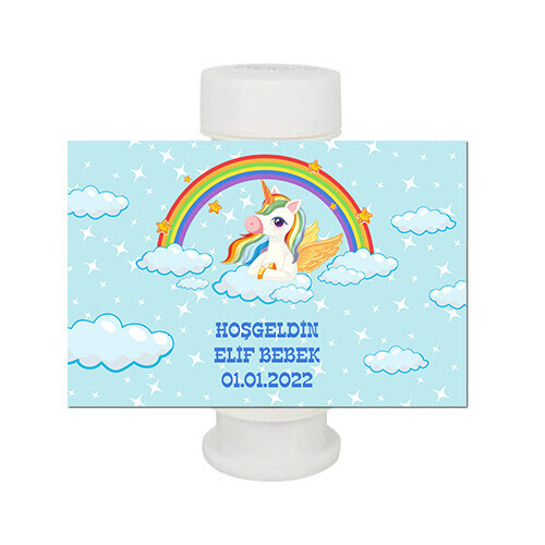 Unicornlu Köpük Baloncuk Stickeri
