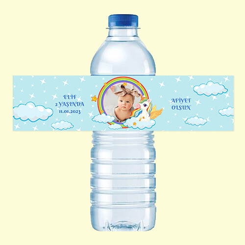 Unicornlu 500ML Su Sargısı Etiketi
