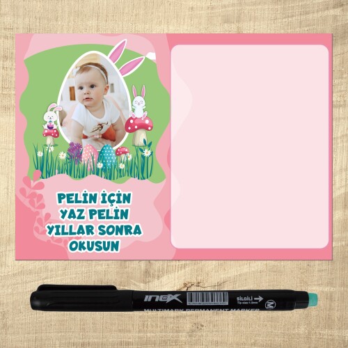 Tavşan Kız Temalı Kalemli Magnet Notluk