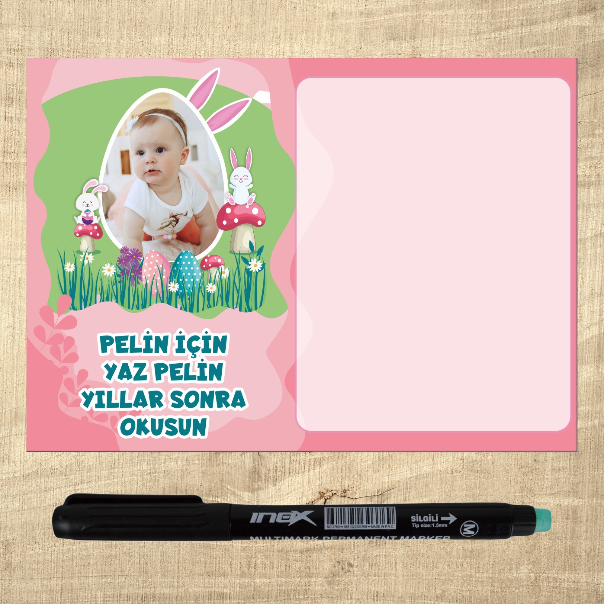 Tavşan Kız Temalı Kalemli Magnet Notluk
