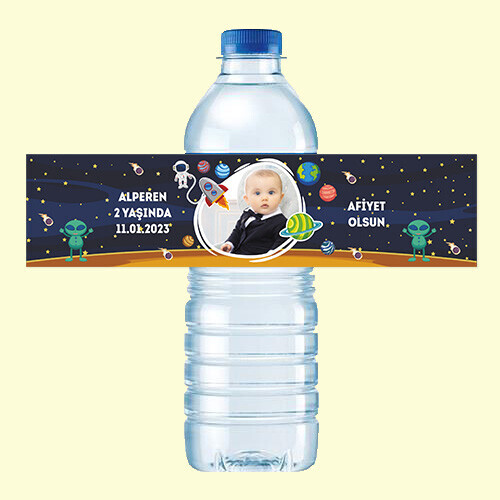 Uzay Temalı 500ML Su Sargısı Etiketi