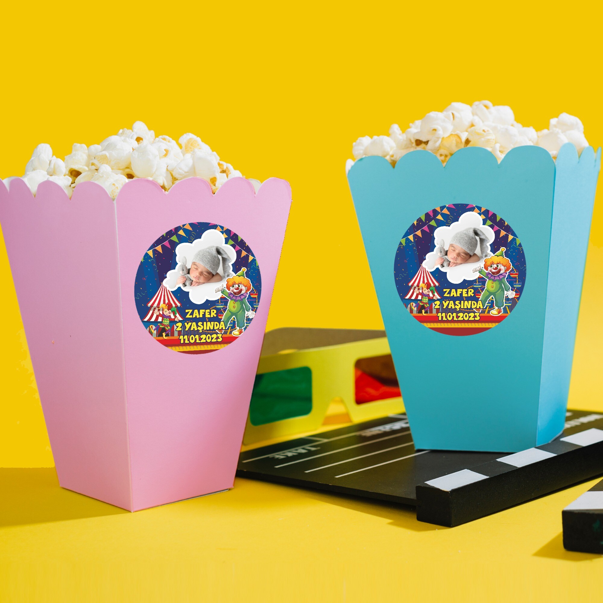 Palyaço Temalı Popcorn Kutusu