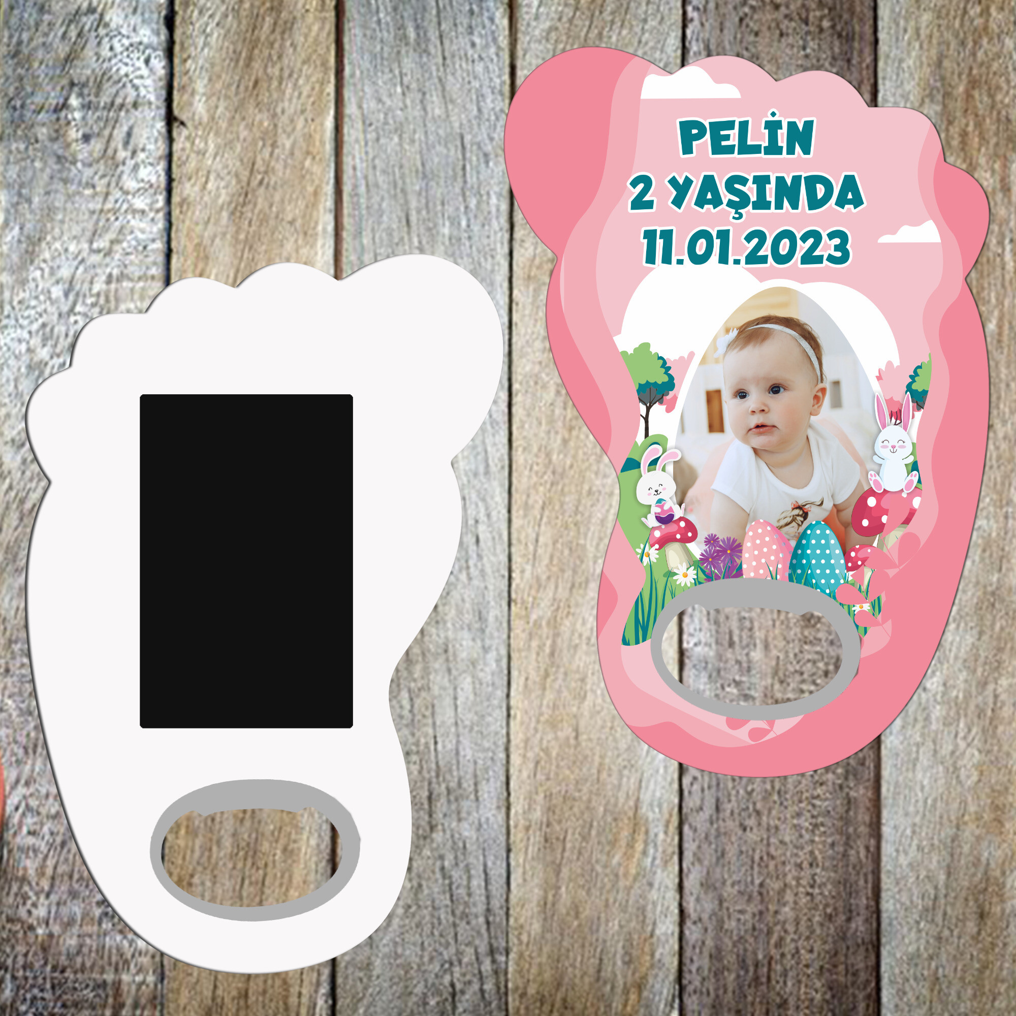 Tavşan Kız Temalı Ayak Şeklinde Magnet Açacak