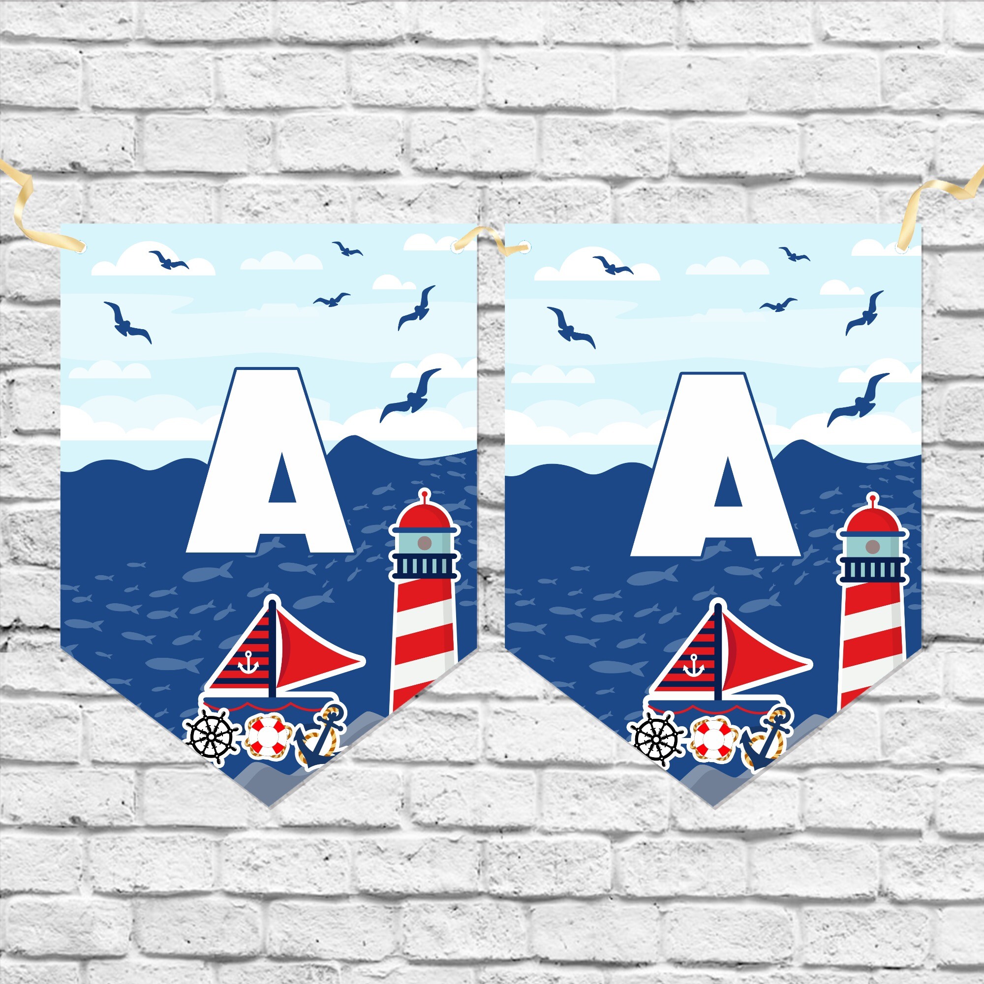 Denizci Teması Harf Banner