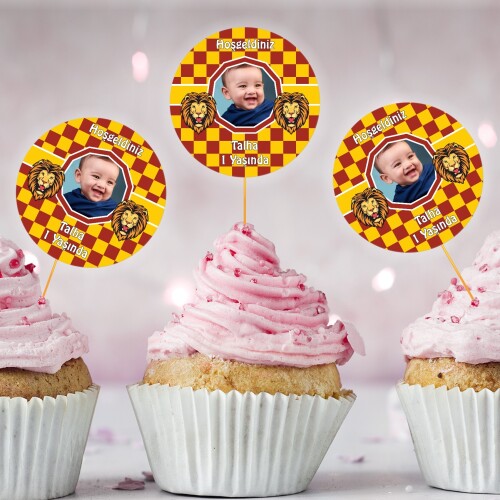 Aslan Cimbomlu Cup Cake Kürdan Süs