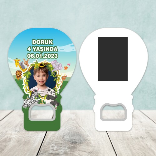 Safari Temalı Balon Şekilli Açacaklı Magnet