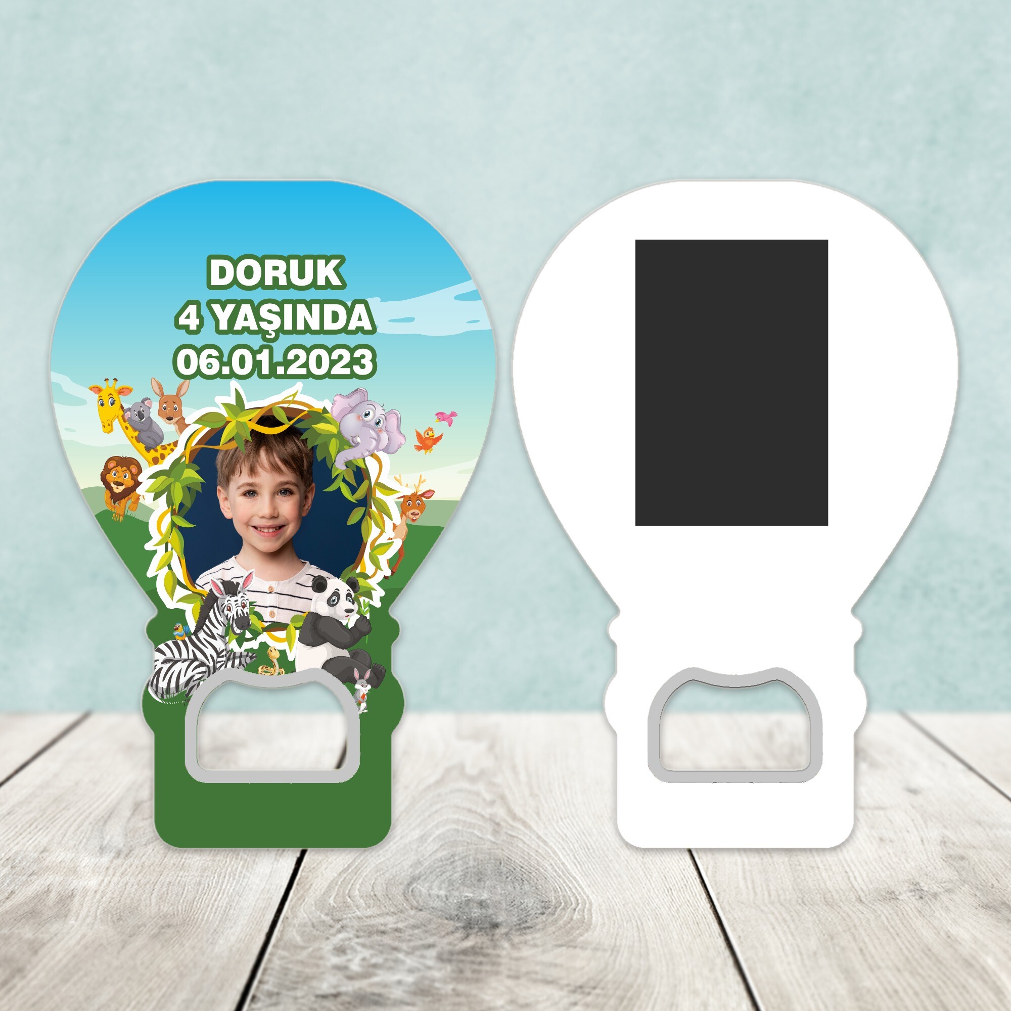 Safari Temalı Balon Şekilli Açacaklı Magnet