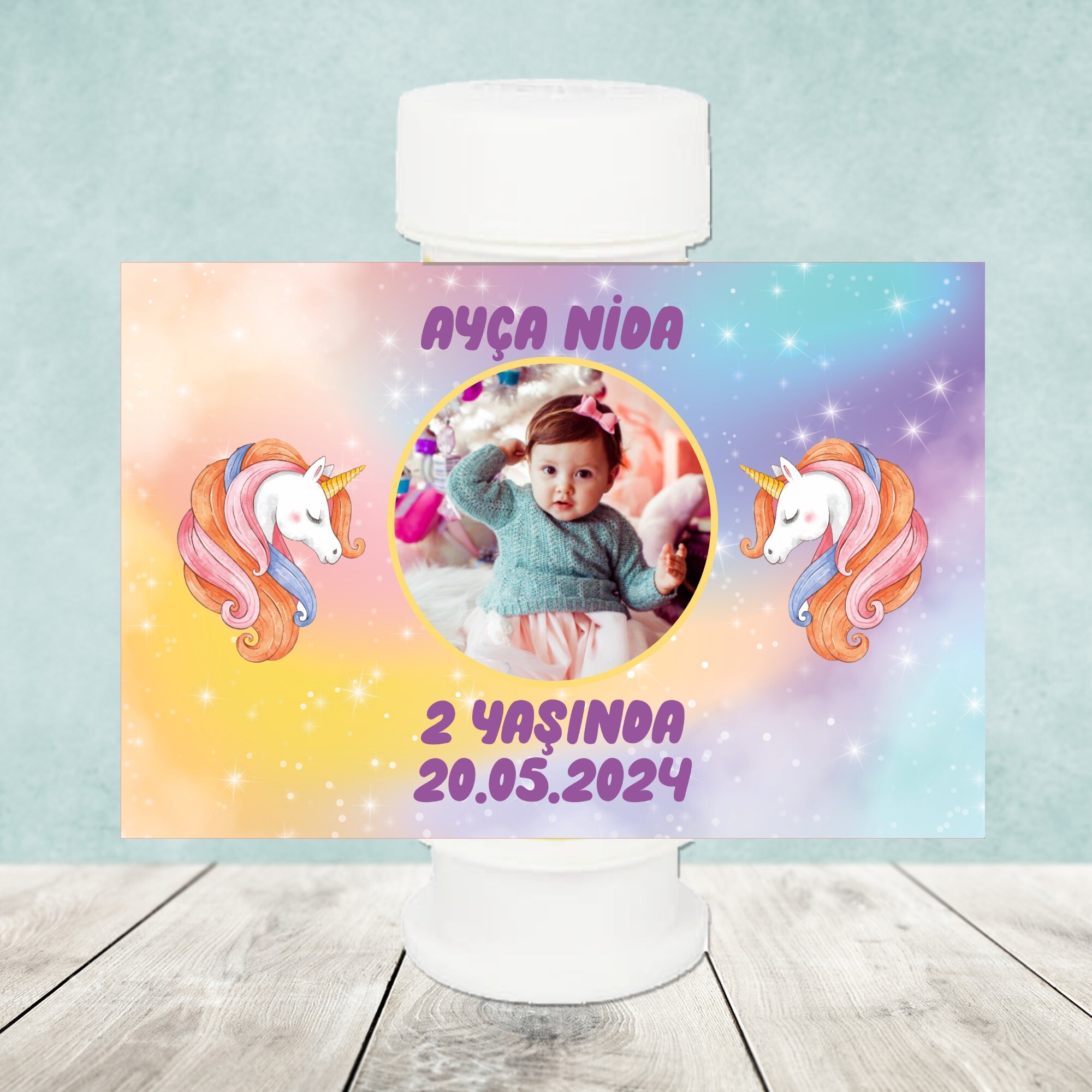 Unicorn Köpük Baloncuk Etiketi