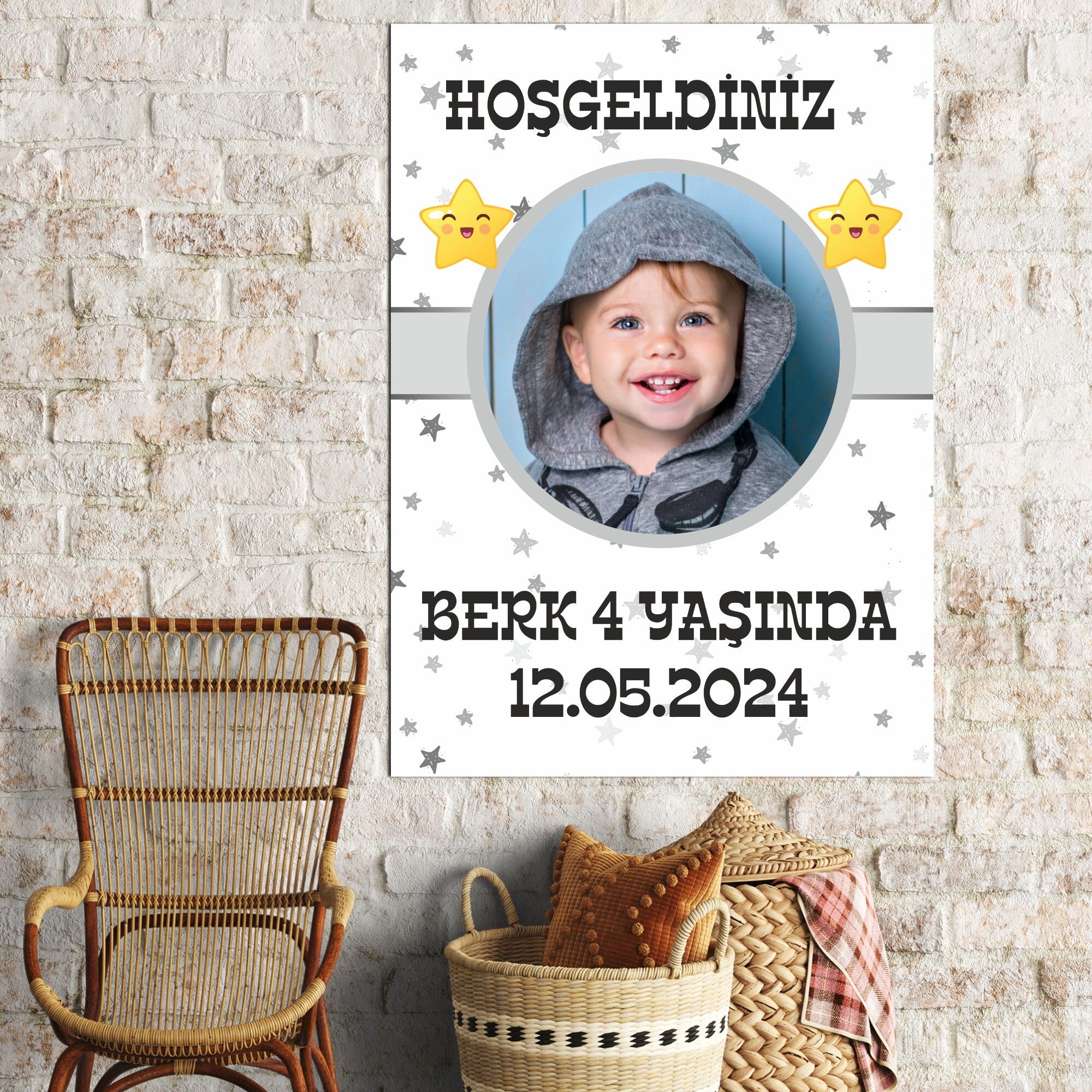 Star Temalı Doğum Günü Afişi