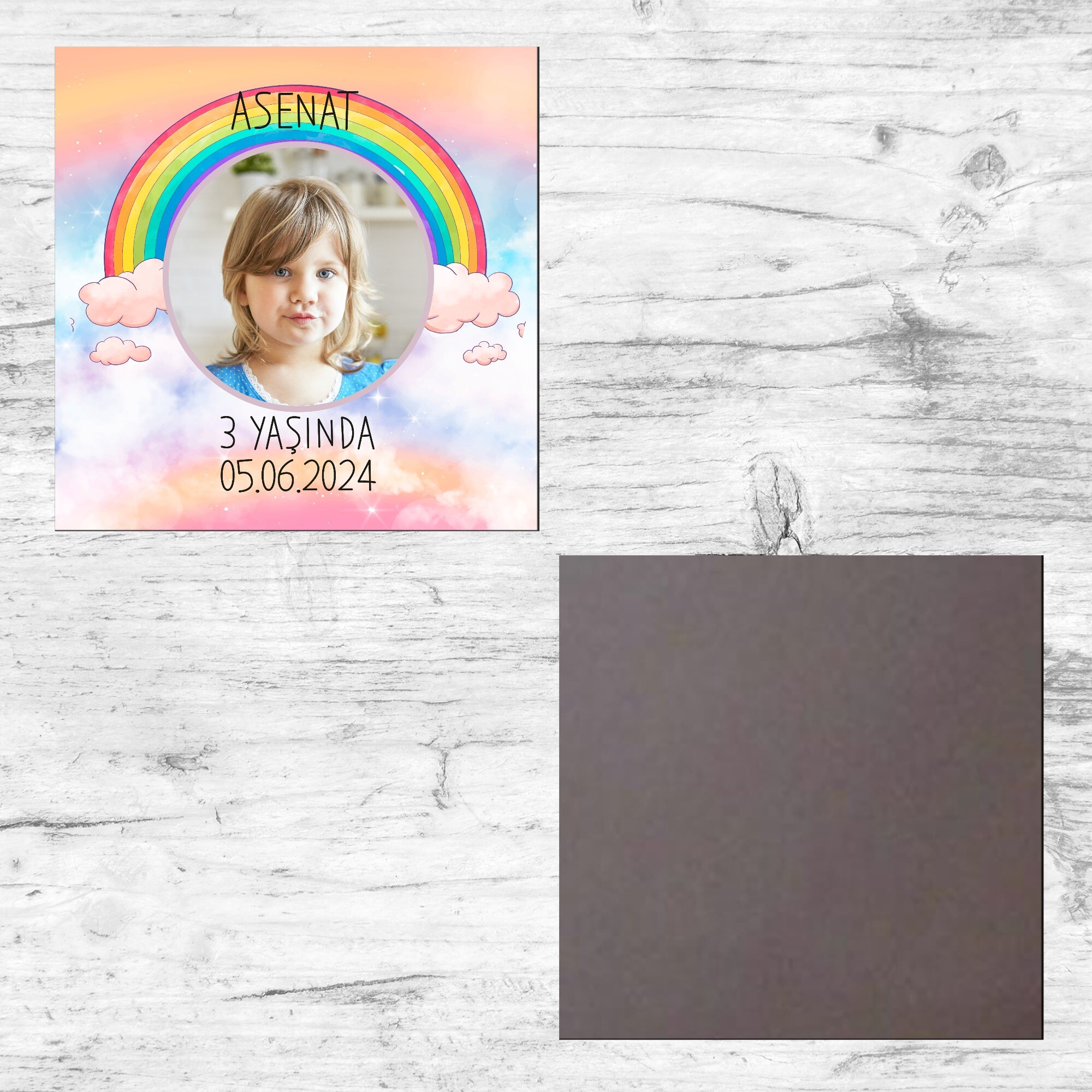 Gökkuşağı Temalı Kare Resimli Magnet