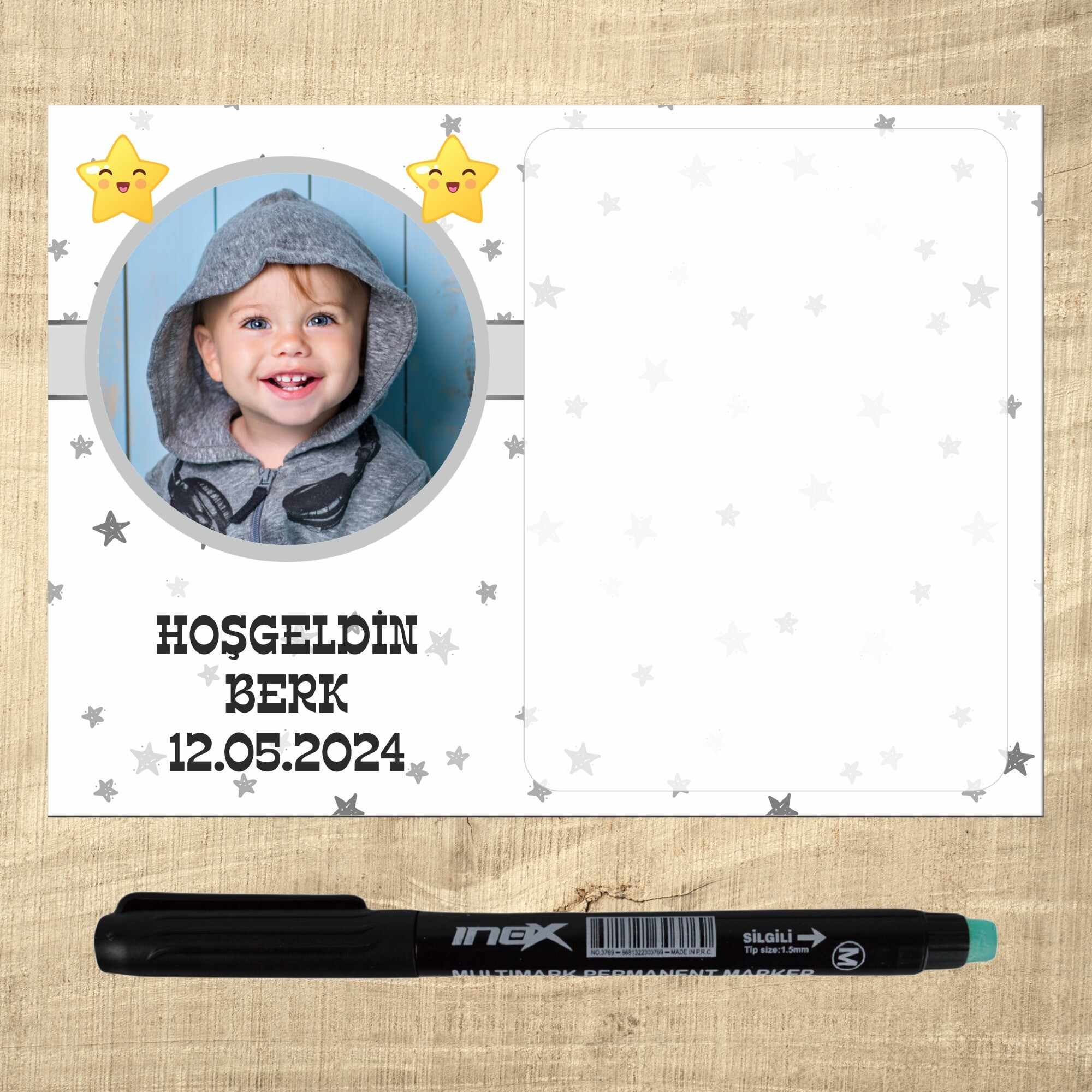 Star Temalı Kalemli Magnet Notluk