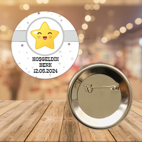 Star Temalı İğneli Yaka Rozeti