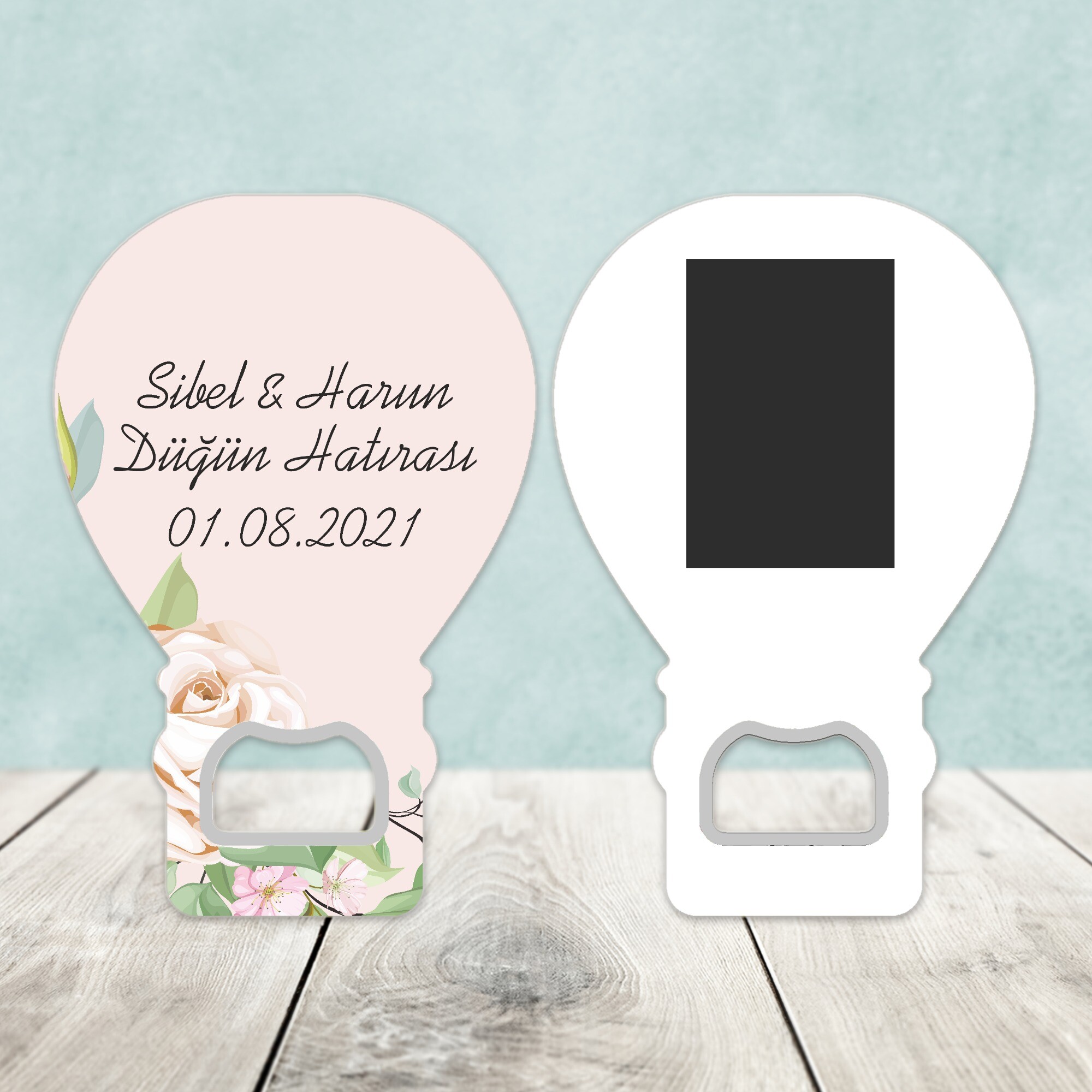 Pembe Güllü Kına Düğün Balon Açacak Magnet