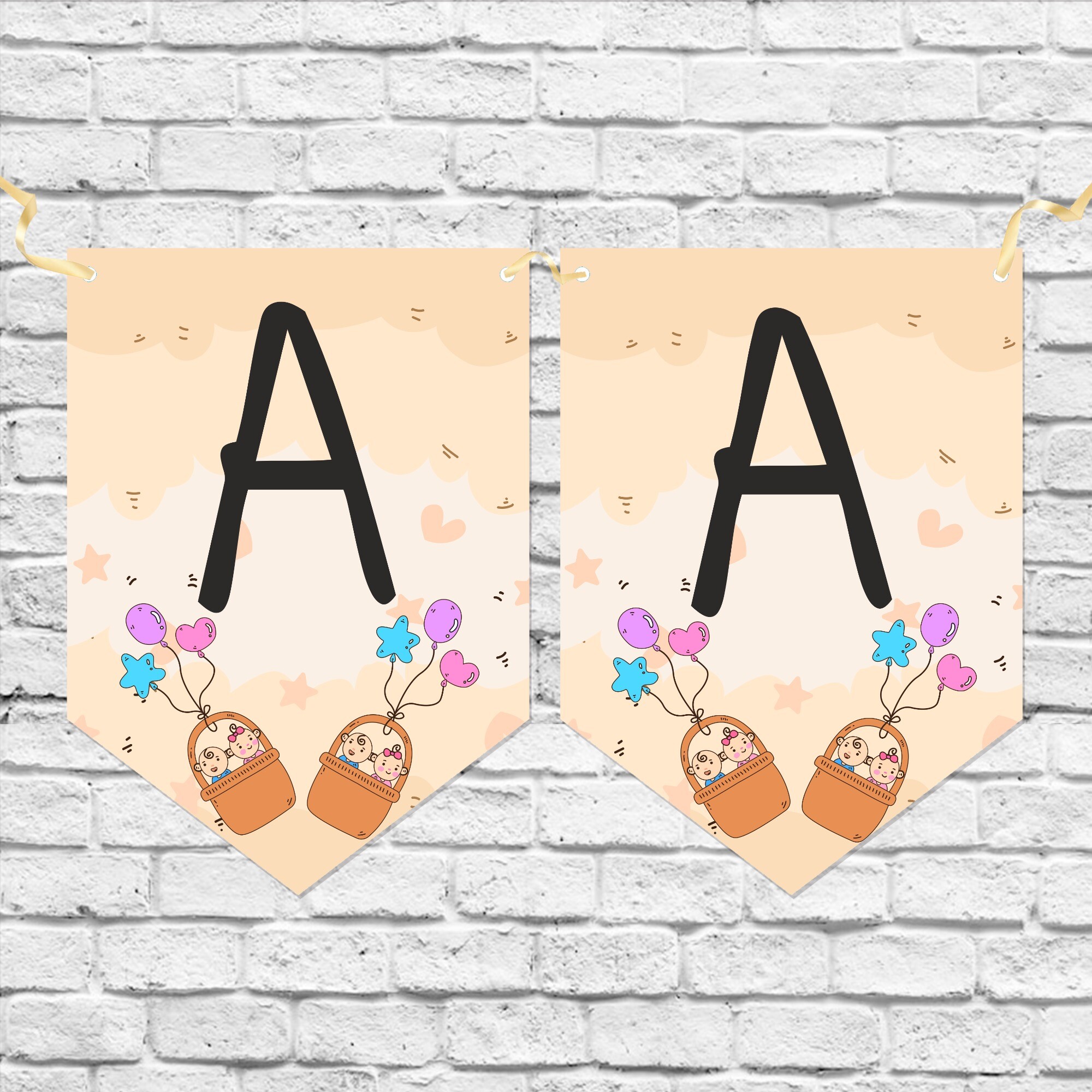 İkiz Bebek Harf Banner